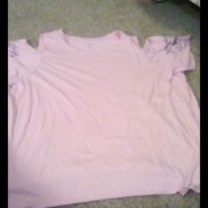 🌼 Pink Cold Shoulder Tunic with print on sleeves